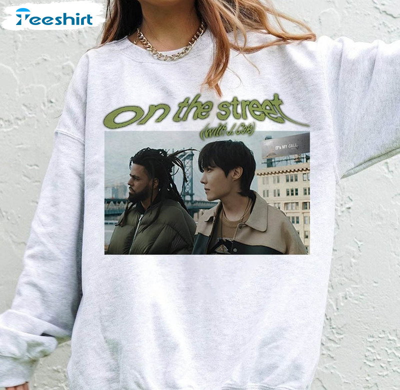 J Hope With J Cole On The Street Shirt, Trendy Long Sleeve Unisex Hoodie