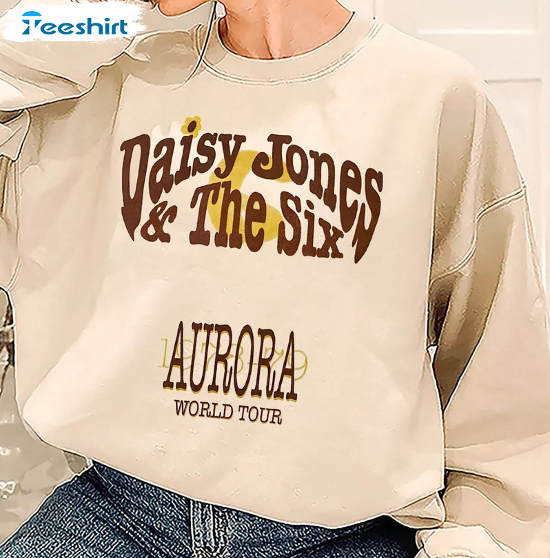 Vintage Daisy Jones And The Six Shirt, Aurora World Tour Concert Unisex Hoodie Short Sleeve