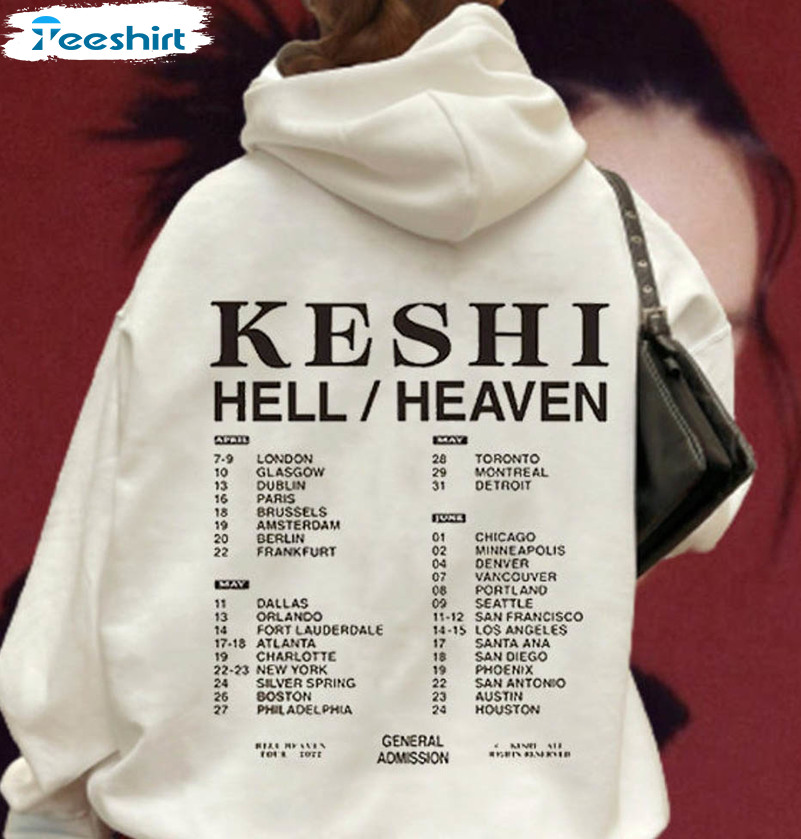 Keshi World Tour 2023 Shirt, Keshi Hell Heaven Tour Sweatshirt Long Sleeve