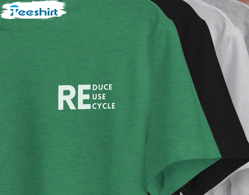 Reduce Reuse Recycle Shirt, Vintage Earth Day Tee Tops Unisex Hoodie