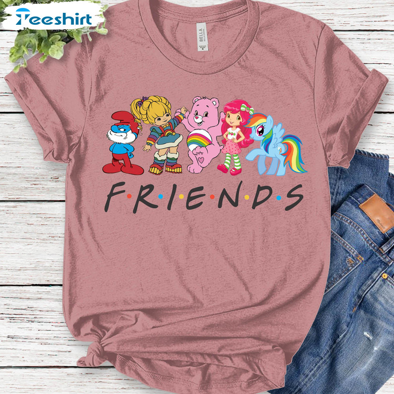 Cartoon Friends Nostalgia Shirt, Cute T-shirt Long Sleeve