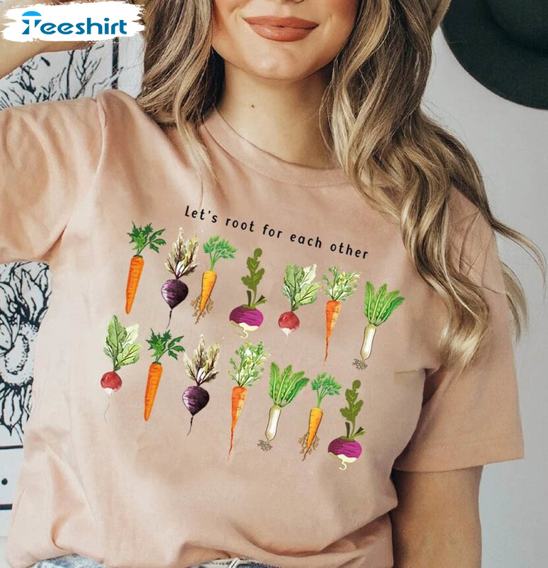 Let's Root For Each Other Shirt, Cute Vegetable Green Long Sleeve Short Sleeve