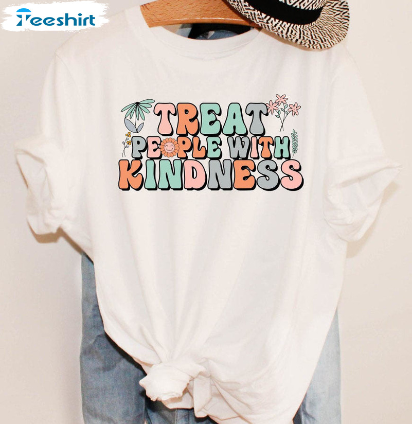 Treat People With Kindness Vintage Shirt, Trendy Long Sleeve Unisex T-shirt