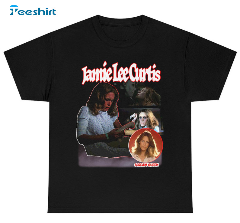 Jamie Lee Curtis Trendy Shirt, Horror Movie Scream Queen Retro Long Sleeve Unisex T-shirt