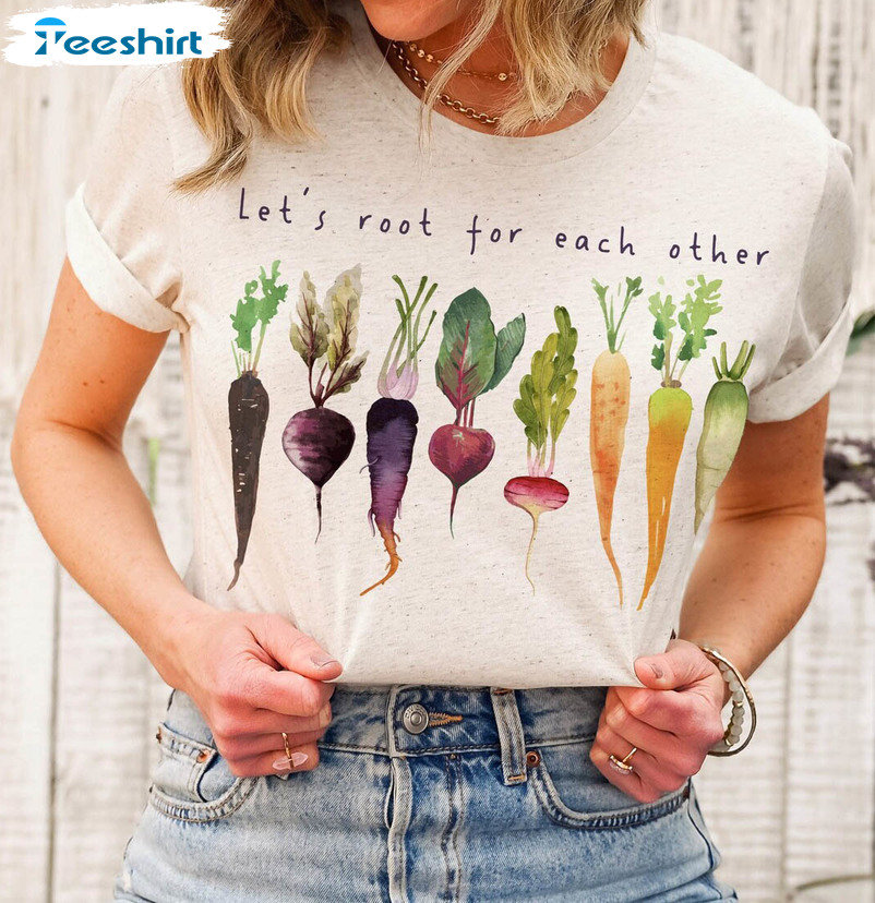 Let's Root For Each Other Shirt, Cute Vegetable Short Sleeve Tee Tops