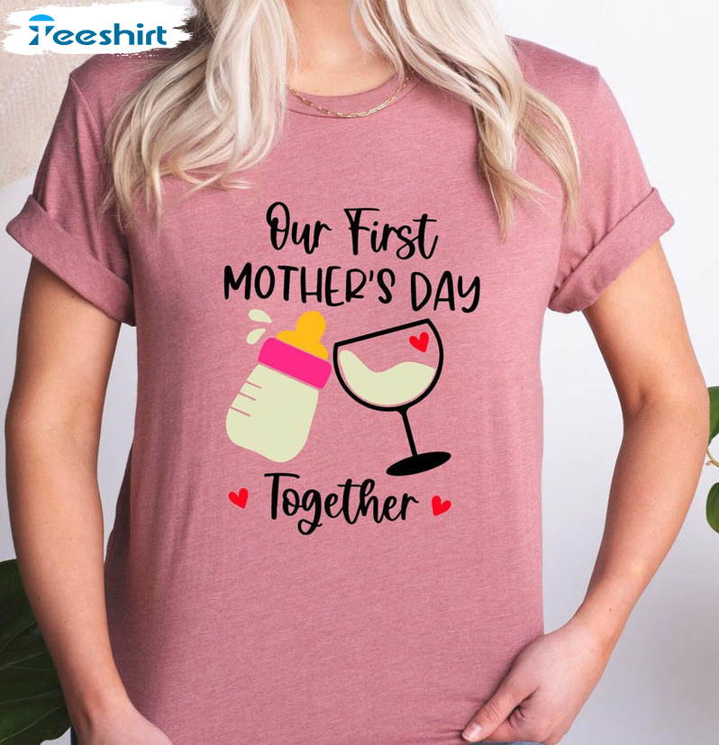 Our First Mothers Day Cute Shirt, Mothers Day Unisex Hoodie Long Sleeve