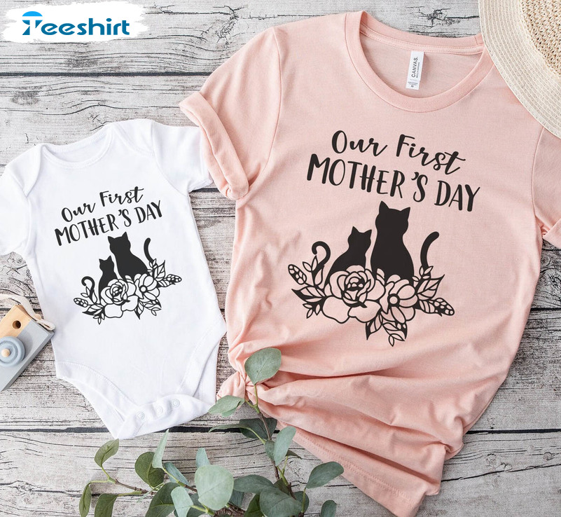 Our First Mothers Day Cute Shirt, New Mum Unisex Hoodie Long Sleeve