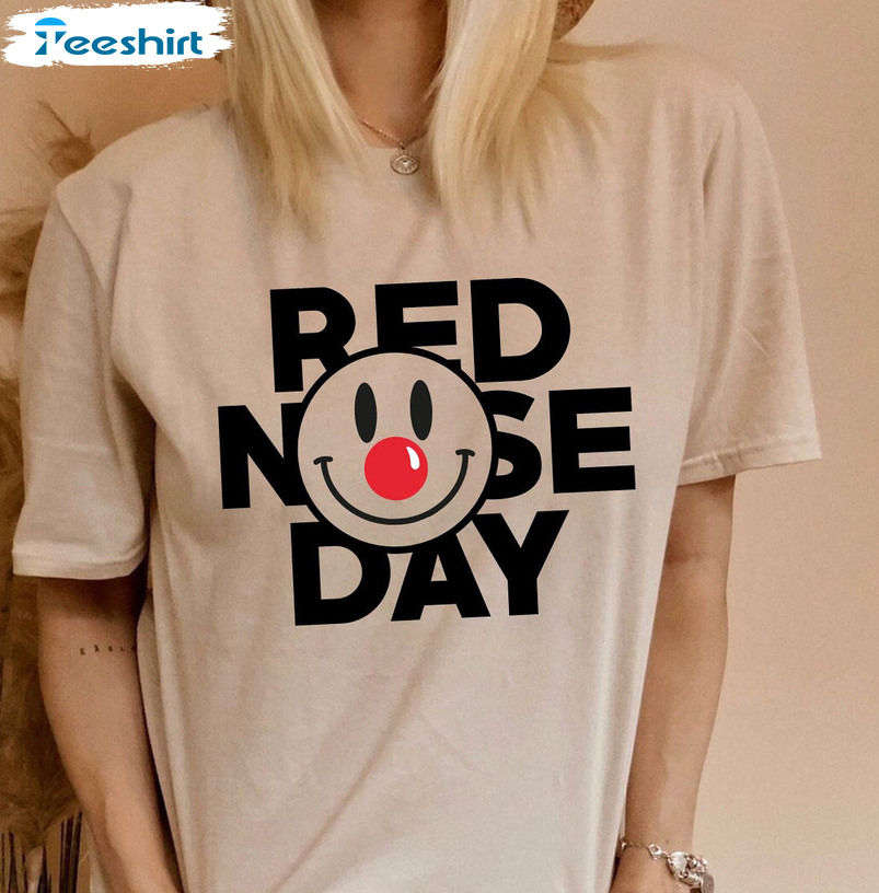 Red Nose Day Shirt , Funny Red Nose Day 2023 Long Sleeve Unisex Hoodie