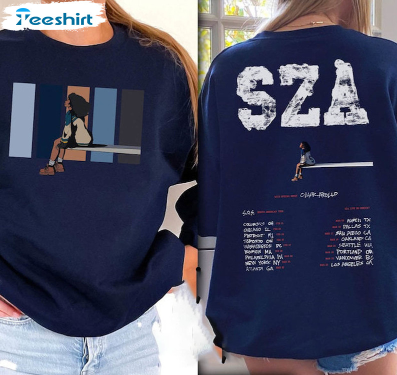 Sza S O S Tour 2023 Trendy Shirt, Vintage Sza Unisex Hoodie Long Sleeve