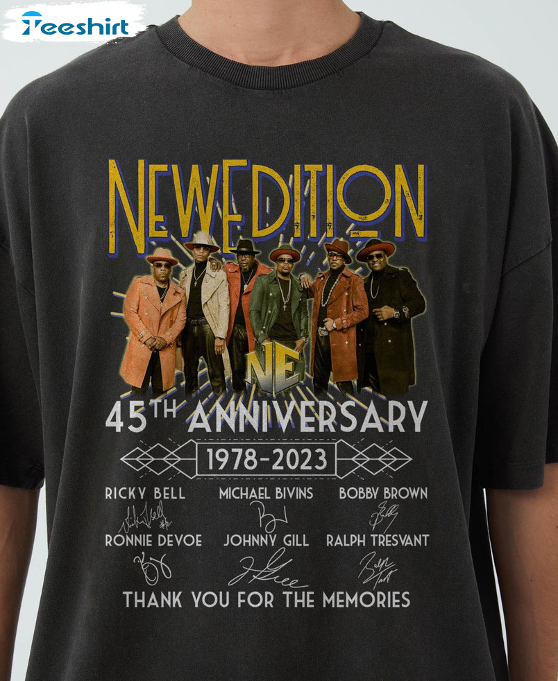 Vintage New Edition 45 Years Annyversary Shirt, The Culture Tour Tee Tops Short Sleeve