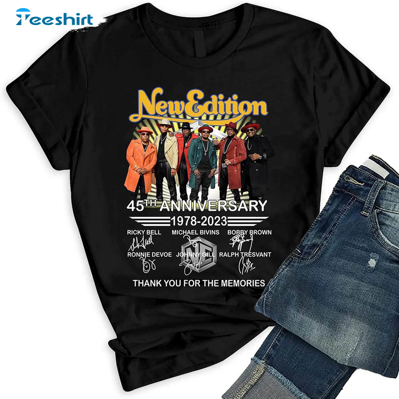 New Edition 45th Anniversary Shirt, Legacy Tour 2023 Short Sleeve Sweatshirt