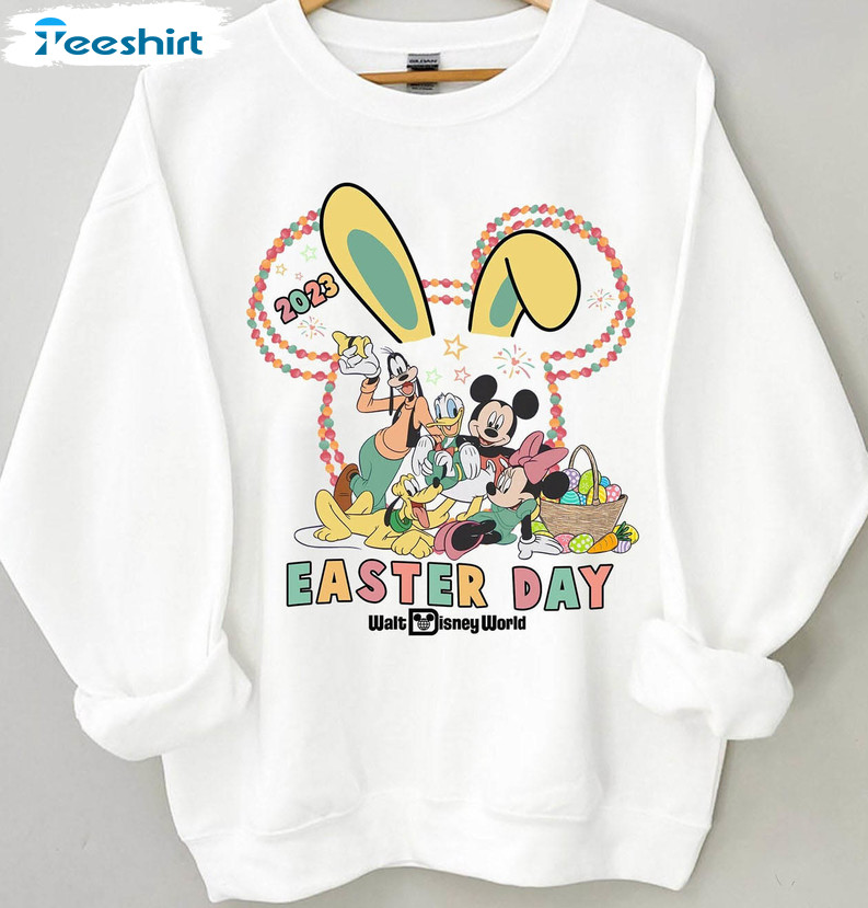 Retro Disney Happy Easter Day Shirt, Funny Tee Tops Short Sleeve