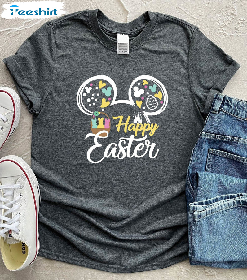 Disney Happy Easter Day Shirt, Trendy Disney Family Vacation Short Sleeve Tee Tops