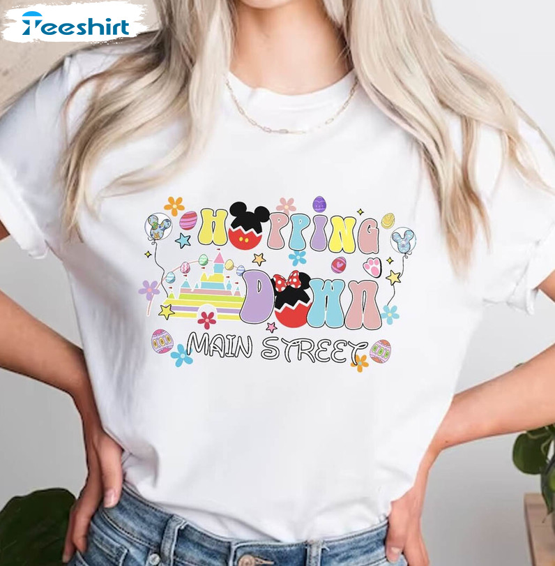 Hopping Down Main Street Cute Shirt, Disney Easter Unisex T-shirt Short ...