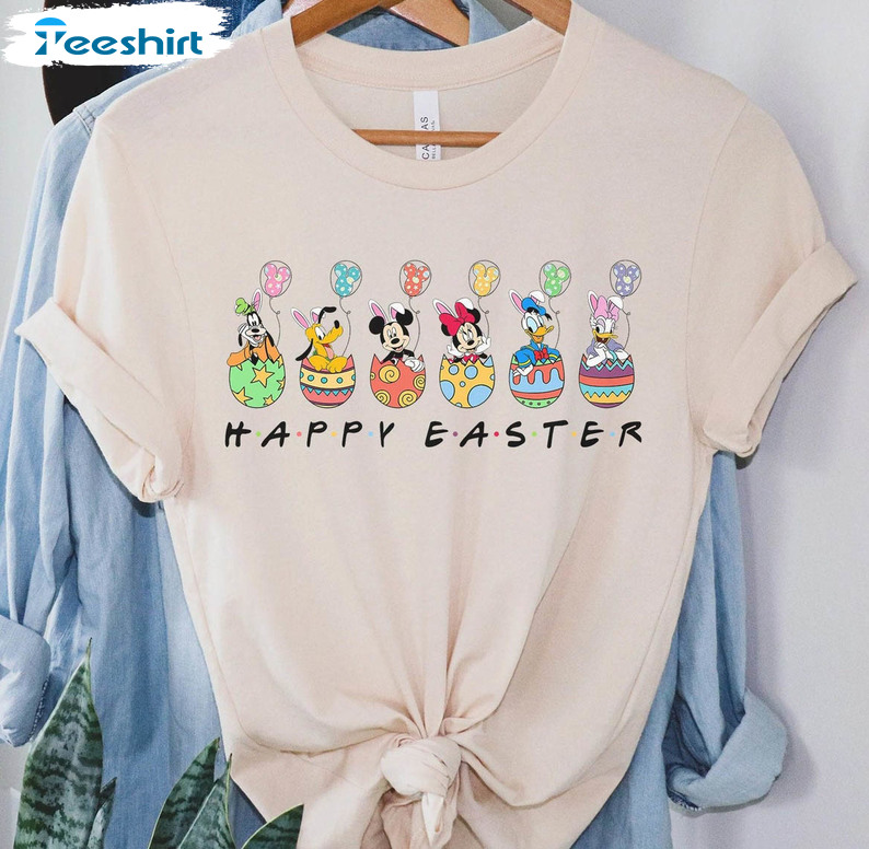 Disney Characters Happy Easter Trendy Shirt, Happy Easter Unisex T-shirt Crewneck