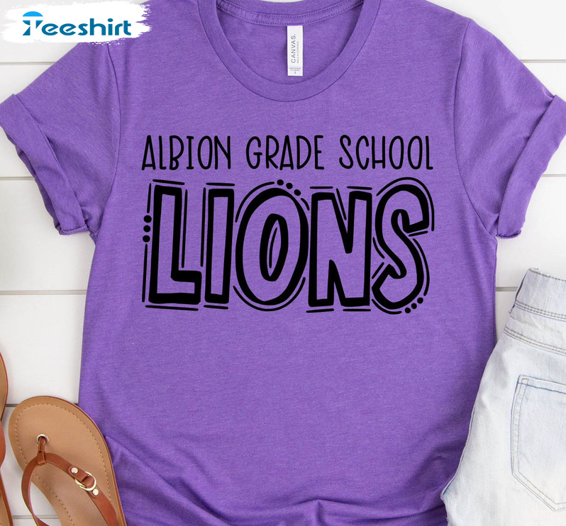 Albion Grade School Lions Shirt, Lions Local Pickup Tee Tops Short Sleeve