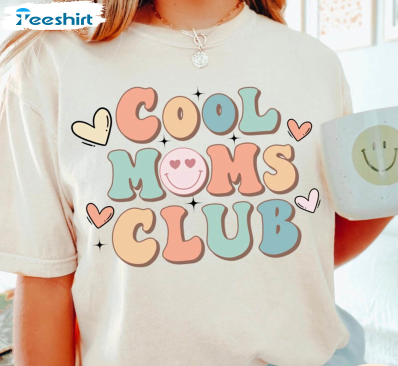 Cool Moms Club Shirt, Funny Mom Tee Tops Short Sleeve