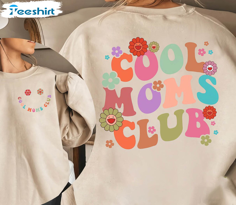 Cool Moms Club Sweatshirt, Mama Flower Unisex Hoodie Long Sleeve