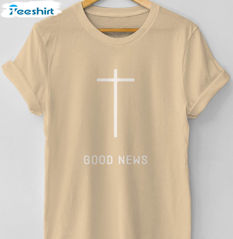 Good News Jesus Trendy Shirt, Christian Tee Tops Short Sleeve