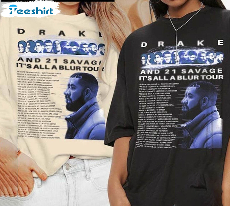 It's All A Blur Tour 2023 Shirt, 21 Savage Crewneck Unisex T-shirt
