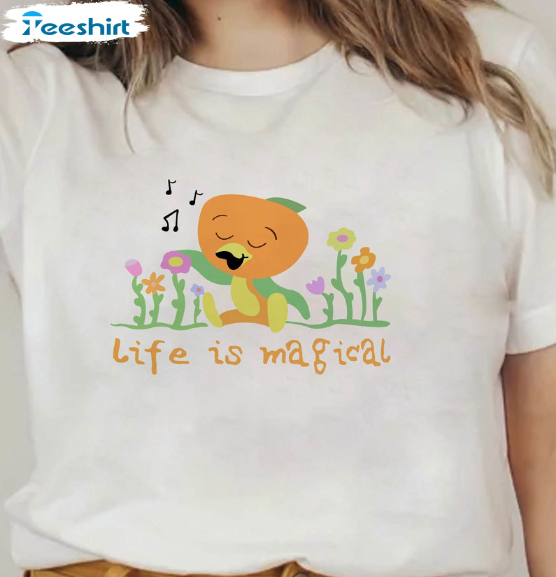 Funny Orange Bird Shirt, Life Is Magic Disney Epcot Flower And Garden Tee Tops Unisex Hoodie