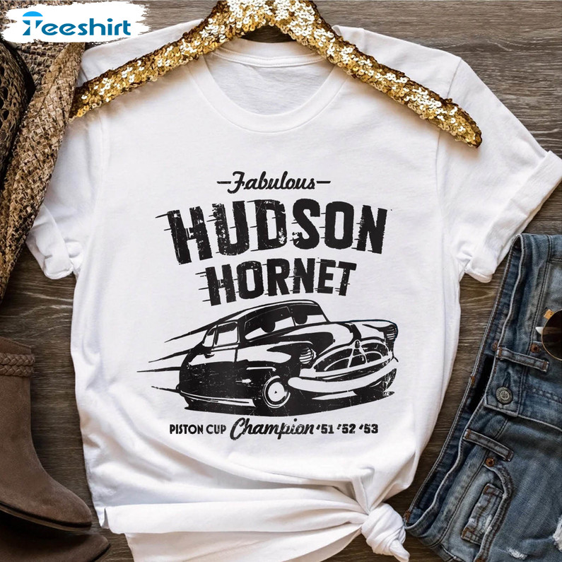 Fabulous Hudson Hornet Shirt, Piston Cup Champion Unisex Hoodie Long Sleeve