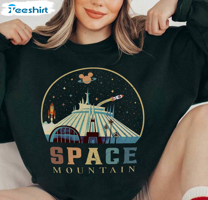 Vintage Disney Space Mountain Shirt, Funny Disney Short Sleeve Tee Tops