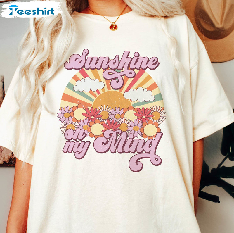 Sunshine On My Mind Trendy Shirt, Summer Sunset Long Sleeve Short Sleeve