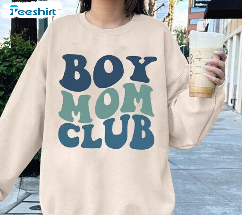 Boy Mom Club Sweatshirt, Mothers Day Funny Sweater Crewneck