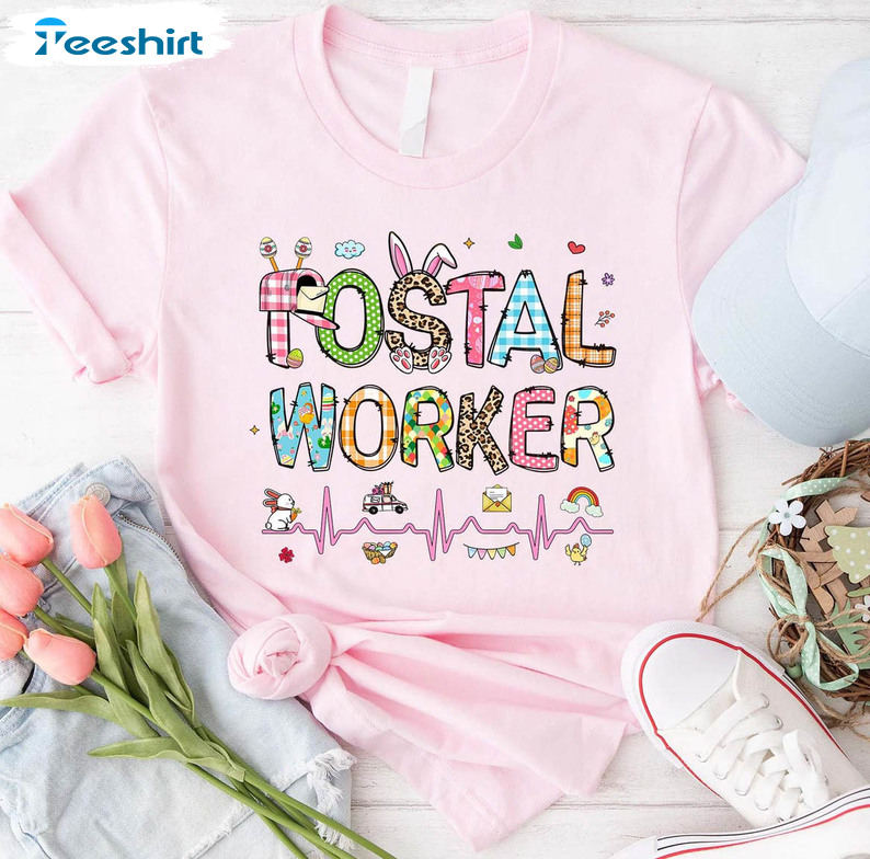 Happy Easter Postal Worker Funny Shirt, Easter Mail Carrier Unisex Hoodie Crewneck