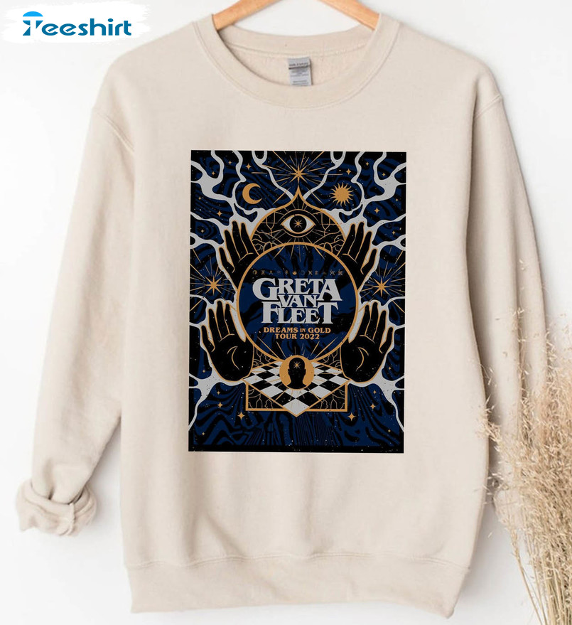 Greta Van Fleet Shirt, Retro Dreams In Gold Crewneck Unisex T-shirt