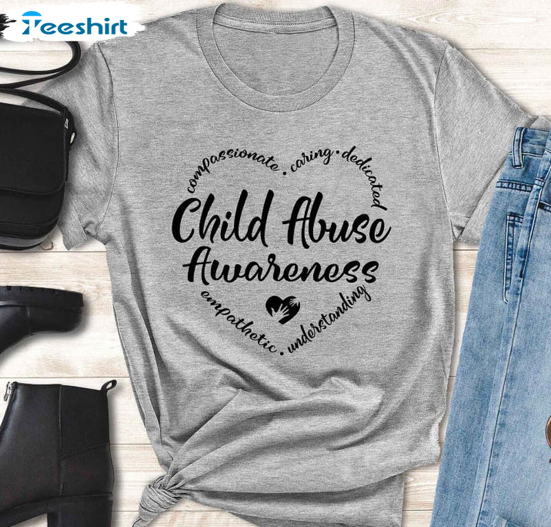 Child Abuse Awareness Vintage Shirt, Month Blue Ribbon Unisex T-shirt Short Sleeve