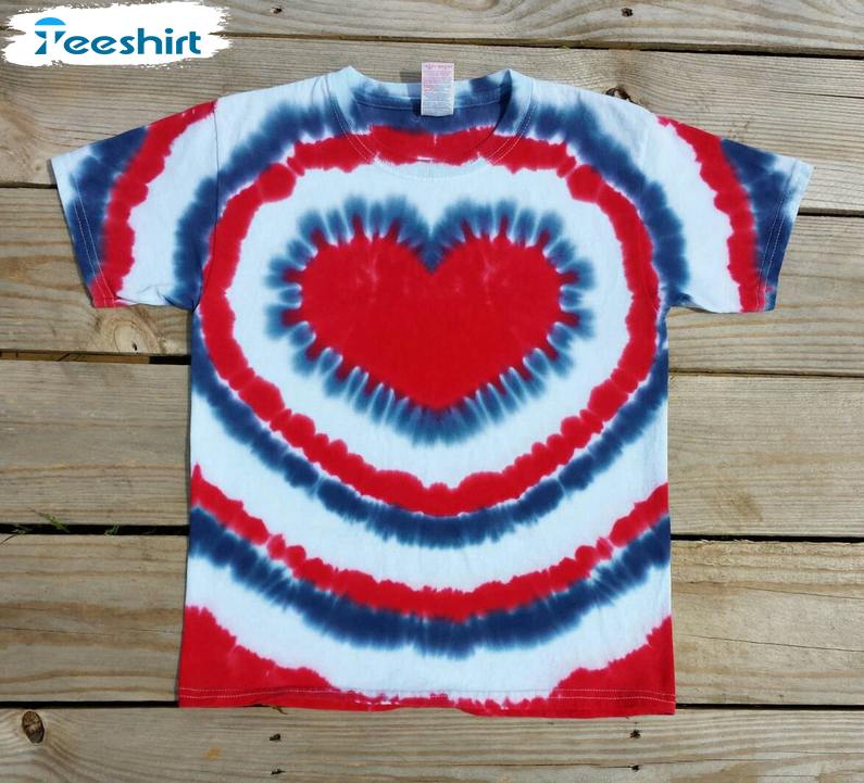 Red White And Blue Tie Dye Shirt Women's