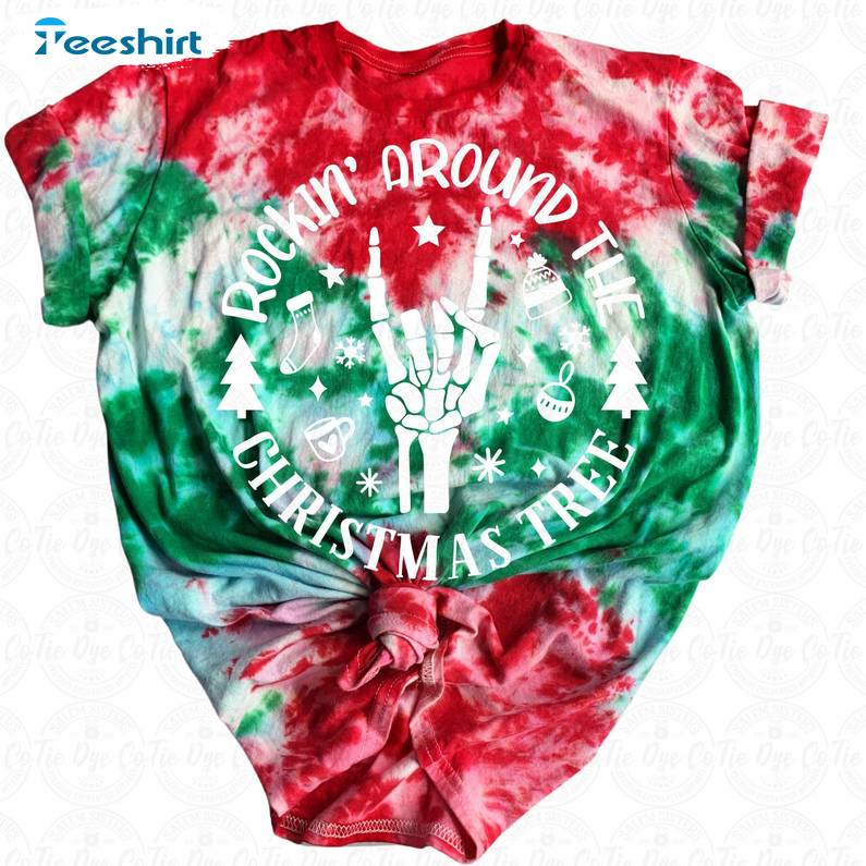 Red And Green Tie Dye Shirt For Children Adults