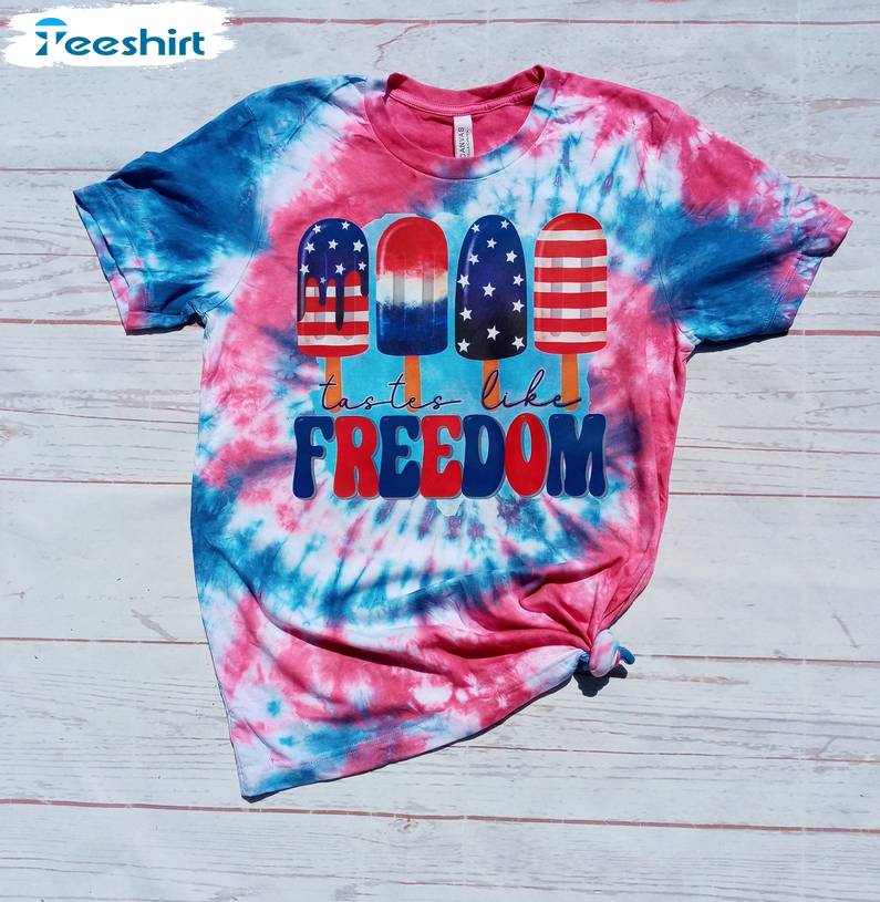 Colorful Red White And Blue Tie Dye Tshirt