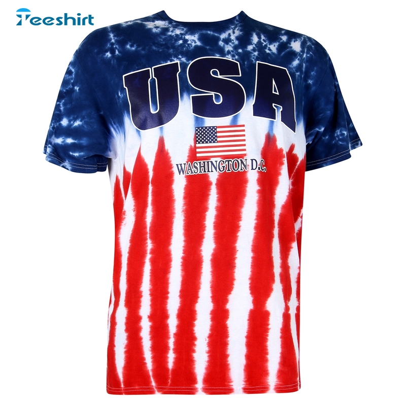 Red White Blue Tie Dye Shirt For Lover Colorful