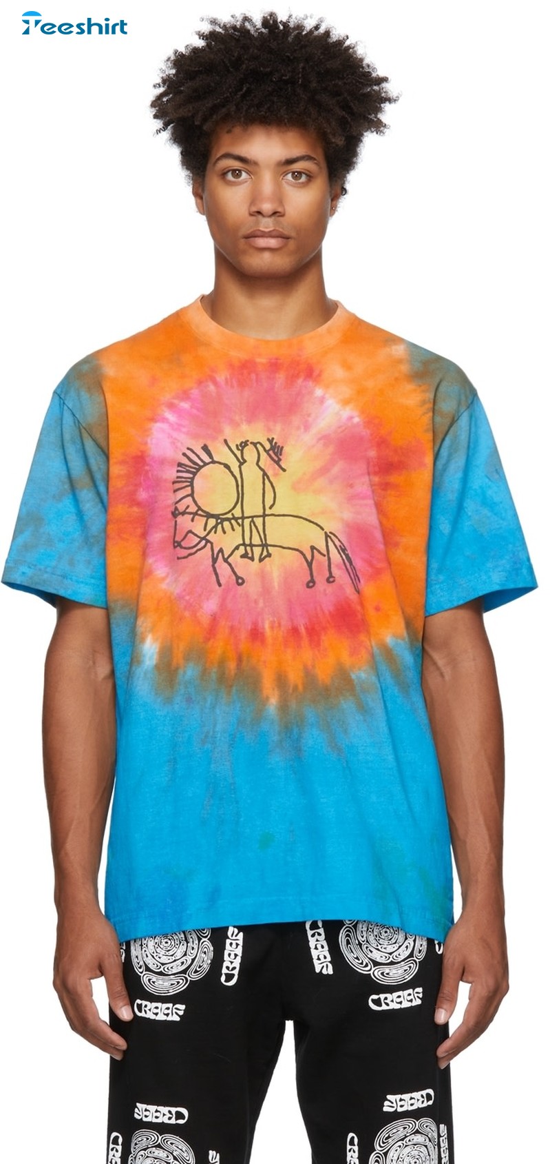Orange And Blue Tie Dye Shirt Exclusively For You