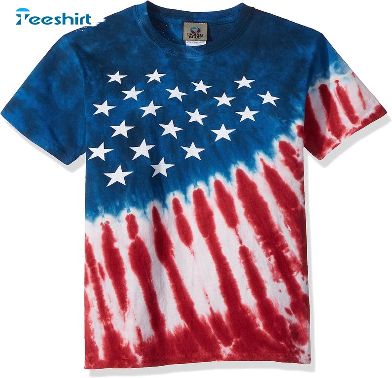 Patriotic Red White And Blue Tie Dye Shirts