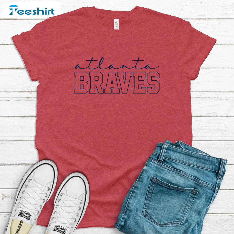 Atlanta Braves Vintage Shirt, Script Block Long Sleeve Unisex Hoodie