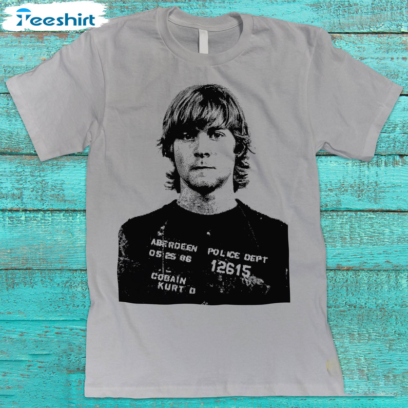 Kurt Cobain Mugshot Trendy Sweatshirt, Unisex Hoodie