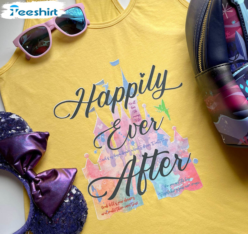 Happily Ever After Disney Shirt, Trendy Short Sleeve Tee Tops