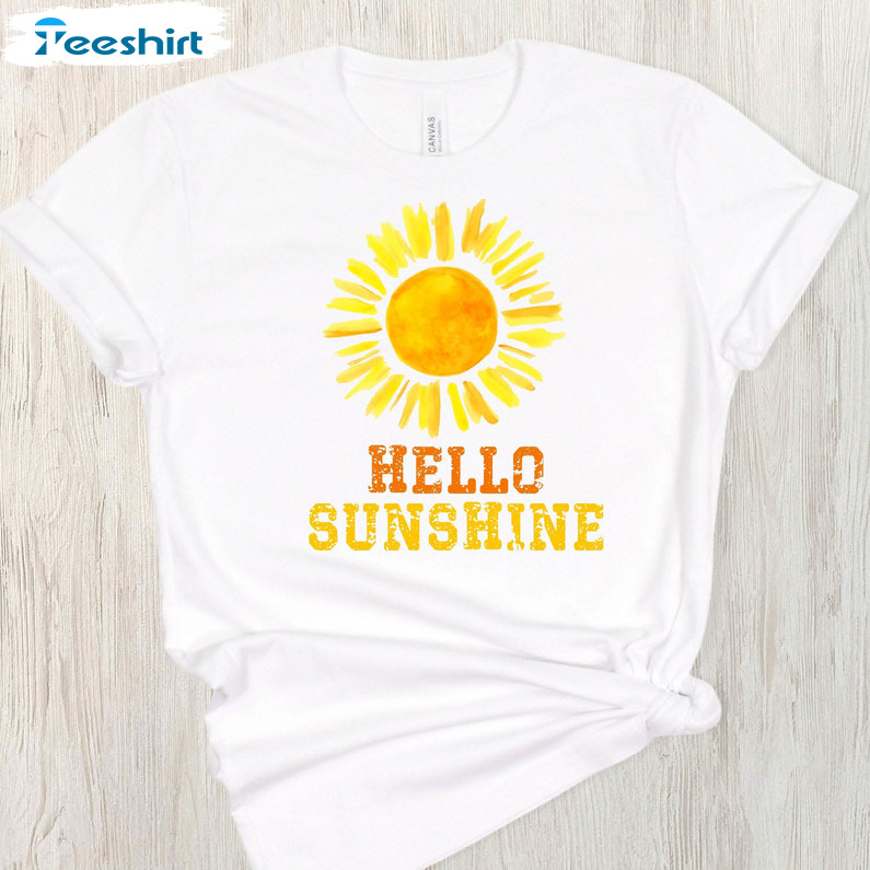 Hello Sunshine Cute Shirt, Summer Sun Beach Unisex T-shirt Tee Tops