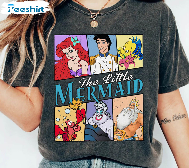 Retro The Little Mermaid Funny Shirt, Disney Trip Crewneck Sweatshirt