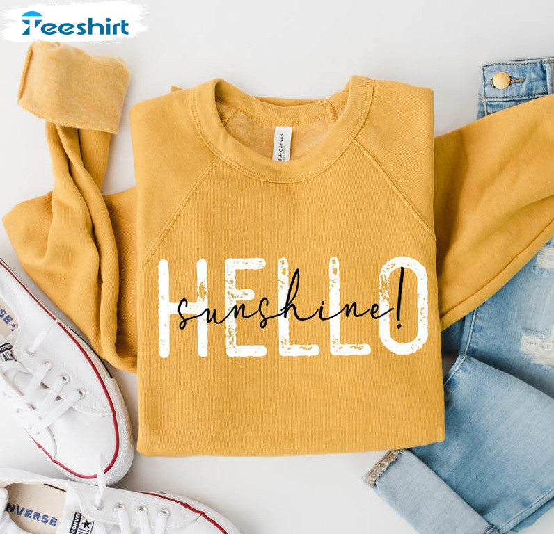 Hello Sunshine Sweatshirt, Spring Tee Tops Unisex Hoodie