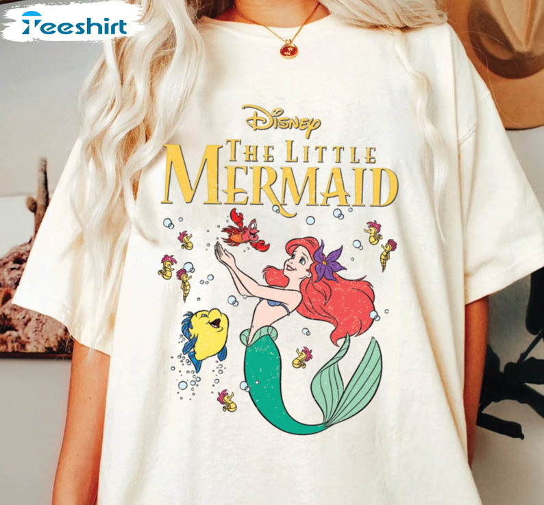 Retro Disney The Little Mermaid Shirt, Disney Long Sleeve Tee Tops