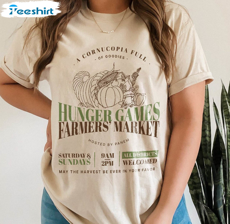 Panem Farmers Market Shirt, Vintage Distressed Bookish Crewneck Unisex Hoodie