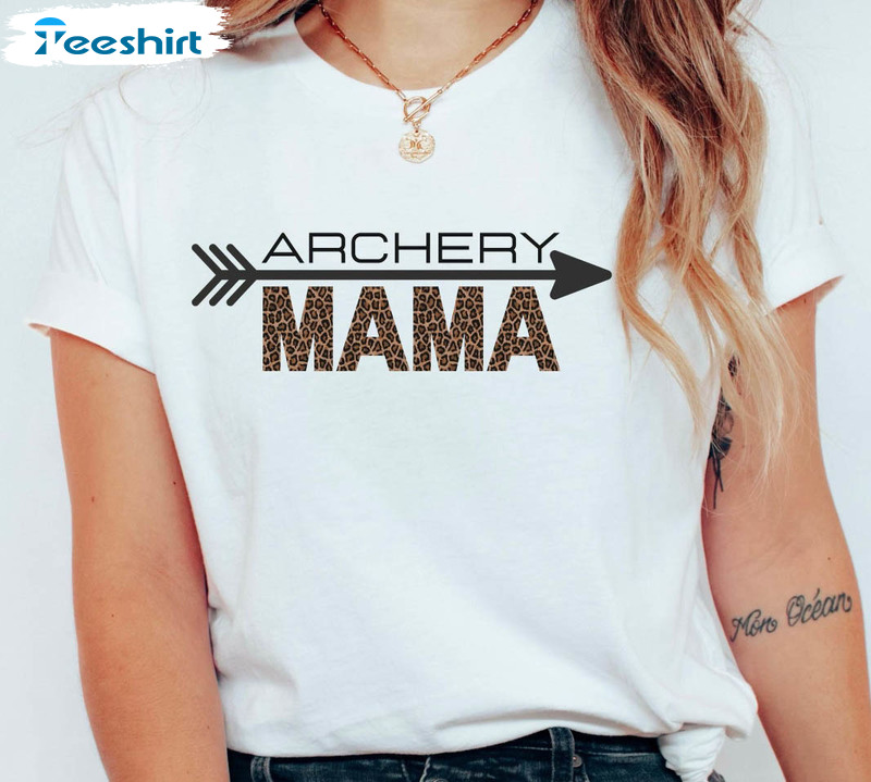 Archery Mom Vintage Shirt, Archery Leopard Unisex Hoodie Crewneck