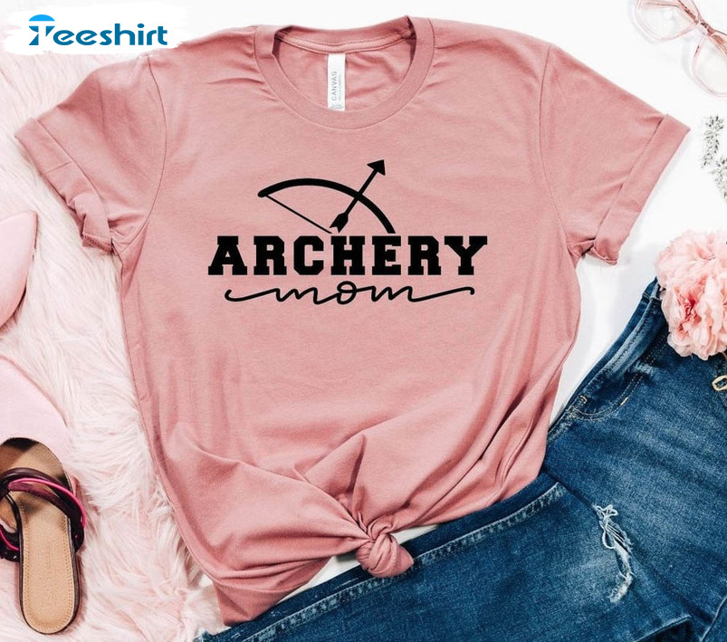 Archery Mom Shirt, Archery Mom Heart Crewneck Unisex Hoodie