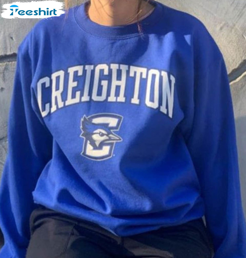 Vintage Creighton Bluejays Mascot Logo Shirt, Creighton University Long Sleeve Sweatshirt