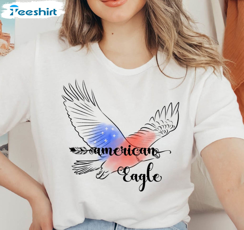 Eagle Lover Shirt, America Flag Sweater Short Sleeve